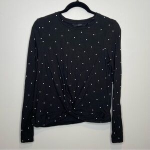 Polka dot black long sleeve blouse size‎ small